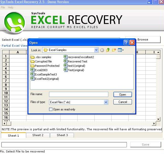Excel File Data Recovery 3.0