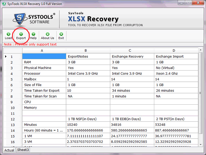 option for saving xlsx files